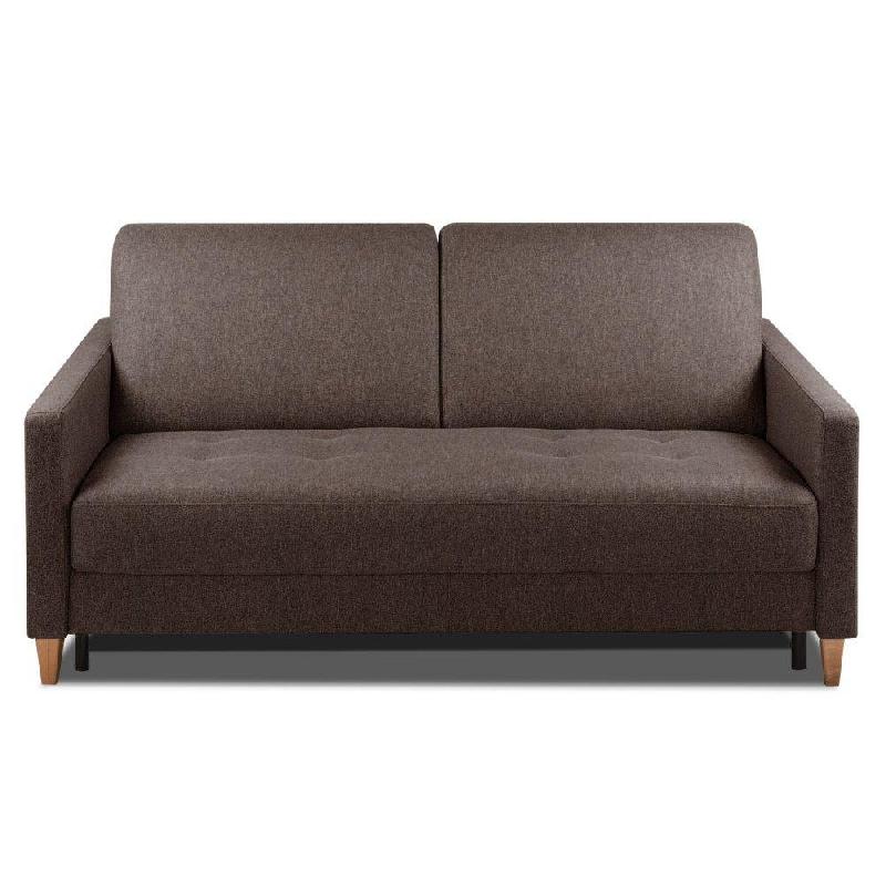 CANAPÉ CONVERTIBLE OGGETTO MATELAS 16 CM SYSTÈME EXPRESS SOMMIER LATTES 120CM RENATONISI MICROFIBRE MARRON_0