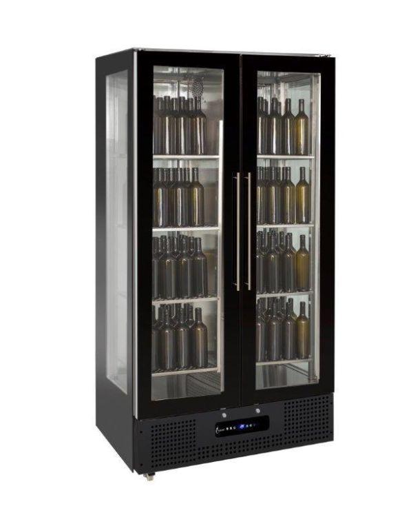Cave à vin mono température avec 2 portes vitrées battantes 128 bouteilles 1002x620x2060 mm