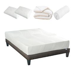 Ensemble   Matelas Mémoire de forme + Sommier + Accessoires 160x200 cm PARIS BELLECOUR - blanc 4VP.PA.K15.K.1620_0