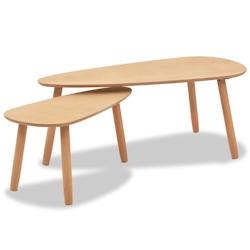 Helloshop26 - Ensemble de tables basses lot de 2 bois de pin massif marron 02_0042130 - 3000213666755_0
