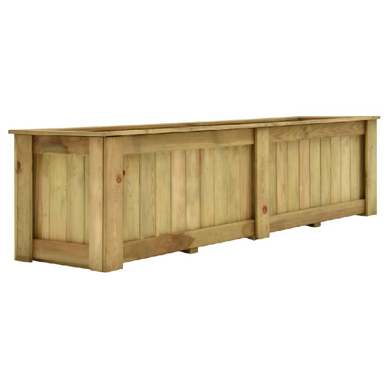 Jardinière surélevée en bois de pin imprégné 196 cm - Résistante aux intempéries_0