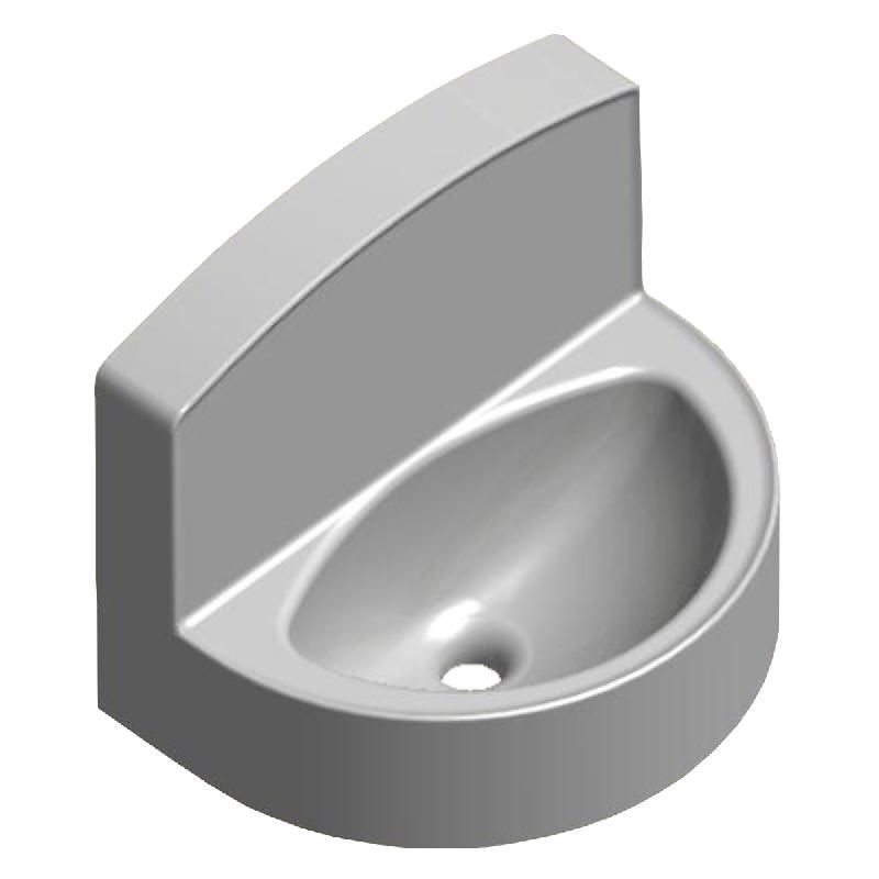 Lave-mains monobloc autoportant de face Optima - 550 x 400 mm - Gel Coat antibactérien - Atout Composites_0