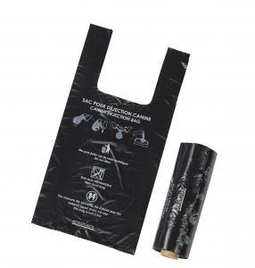 Lot de 2000 sacs à bretelles Doogy noirs - polyéthylène HD 15µ - carton de 10 rouleaux_0