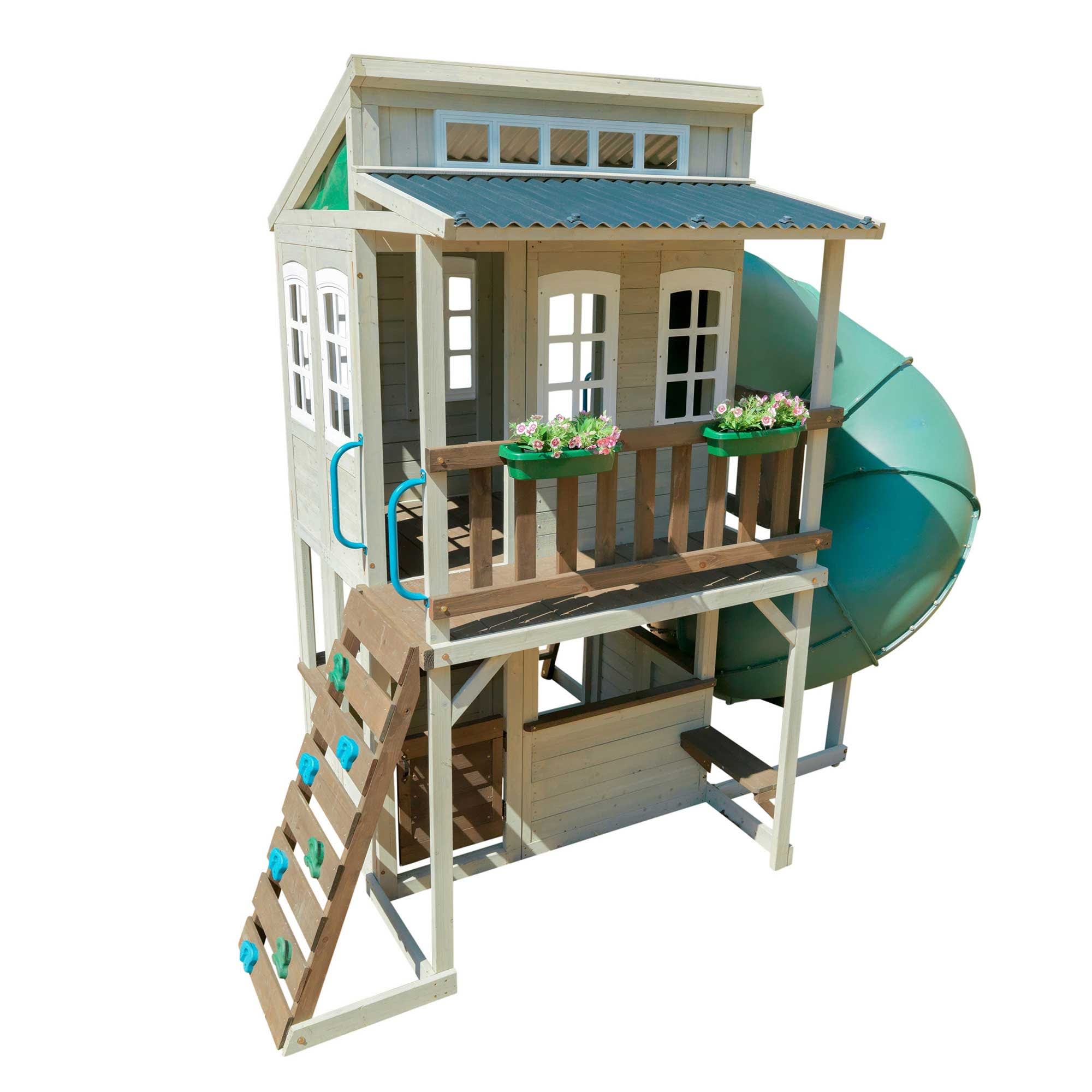 M21068705 - cabane de jeu - maisonnette avec toboggan tubulaire - kidkraft - h274 x l231 x pr317 cm_0