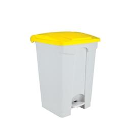 Medial International Contitop Conteneur mobile à pédale avec couvercle coloré Polypropylène Blanc-Jaune 70 lt - multicolore plastique polypropylè_0