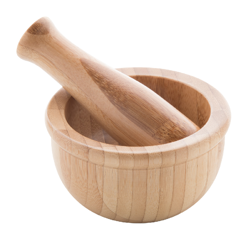 Mortier et pilon en bambou - couleur naturelle - 150 g_0
