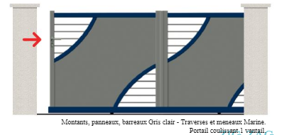 Portail coulissant à rail hybride / droit / semi-ajouré / en aluminium_0