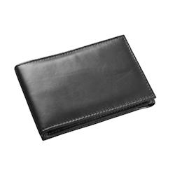Quo Vadis - Porte-carte papillon - Silky - Noir - 14x8 cm - Cuir pleine fleur de vachette - bleu 218077Q_0