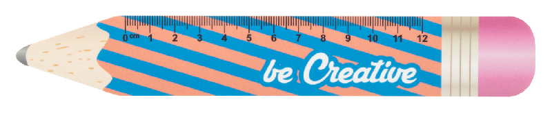 Règle flexible 12 cm en forme de crayon - plastique personnalisable avec impression UVLED_0