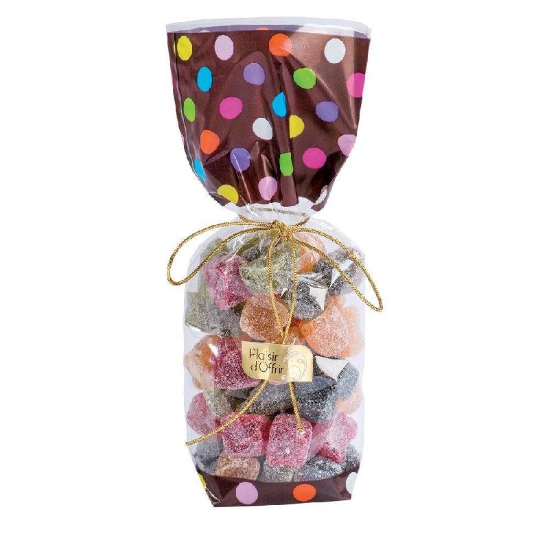 Sachet fond carton décor pois multicolores 120x275mm - par 100 - Polypropylène et Carton_0