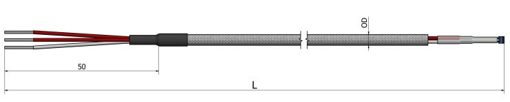 Sonde à résistance filaire (RTD) - Soie de verre (SDV/SDV/Tresse inox) - PC50 - Pt100, Pt500, Pt1000_0