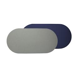 Stil Casa, set de 12 chemins de table bicolores, cousus en polyuréthane laminé, 78xh. 38 cm, finition dollar bleu clair/bleu. - RUN7838-IB_0
