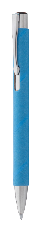 Stylo à bille en papier recyclé et métal - Encre bleue - Couleur bleu clair - Poids 7.5g_0