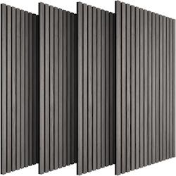 TecTake GmbH tectake Panneaux acoustiques SONIC WALL aspect bois - chêne gris clair, Lot de 4 - 406059 - gris Bois manufacturé 406059_0