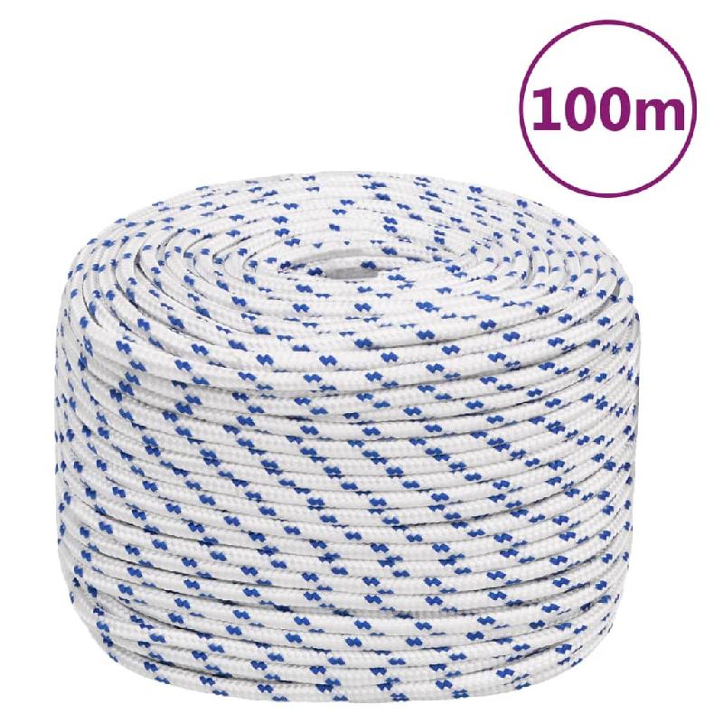 Vidaxl corde de bateau blanc 10 mm 100 m polypropylène 152296_0