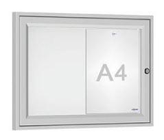 Vitrine extérieure Tradition anodisé - de 2 à 18 A4, Plexi chocs, porte battante réversible, serrure de sécurité_0