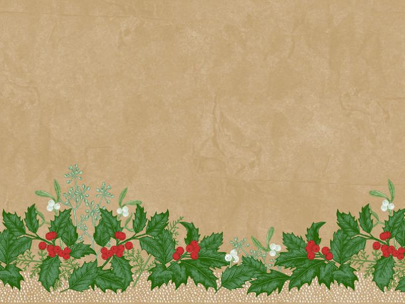 SET DE TABLE BEIGE PAPIER 30X40 CM SNOWY BERRIES DUNI (250 PIÈCES)