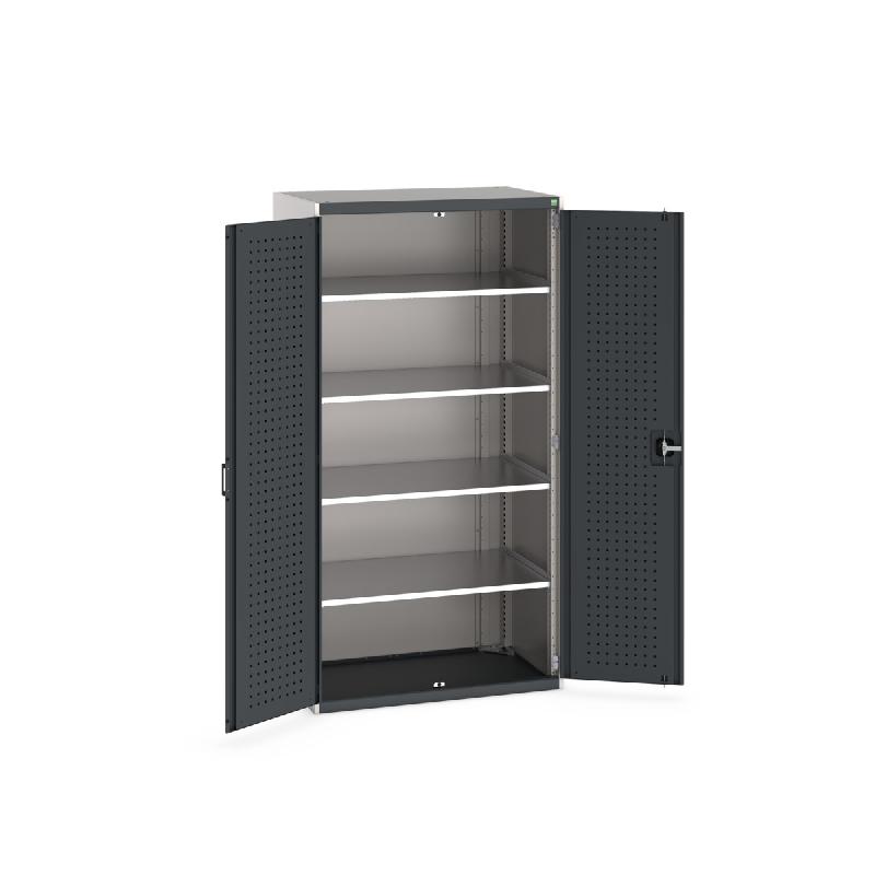 Armoire d'atelier Cubio SMF-10620-1.2 - Portes Perfo & 4 tablettes - 1050x650x2000 mm_0