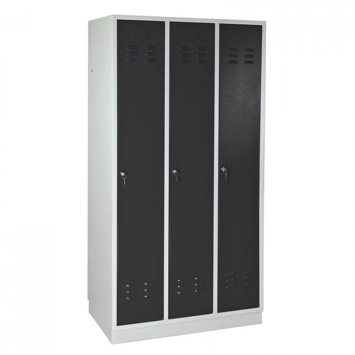 Armoire vestiaire 3 portes gris anthracite - 890 x 500 x 1775 mm_0