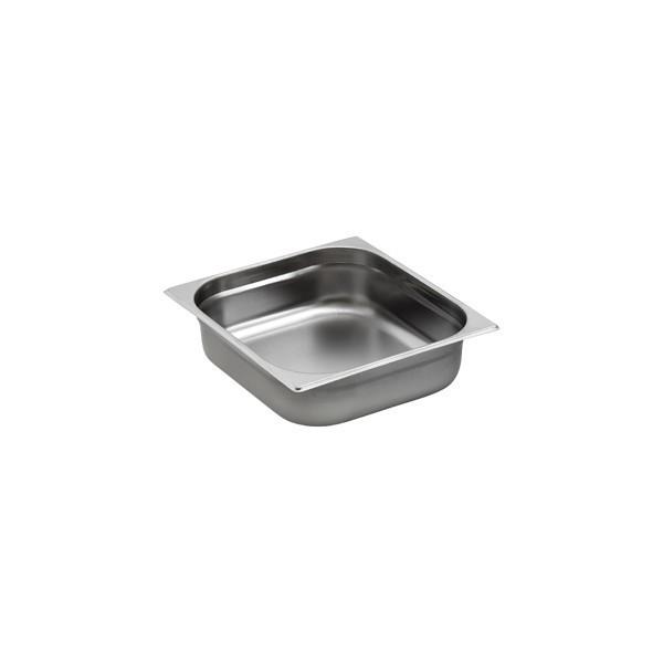 Bac GN 2/3 en inox 353x325 mm - Acier inoxydable type 202 - Empilable et breveté_0