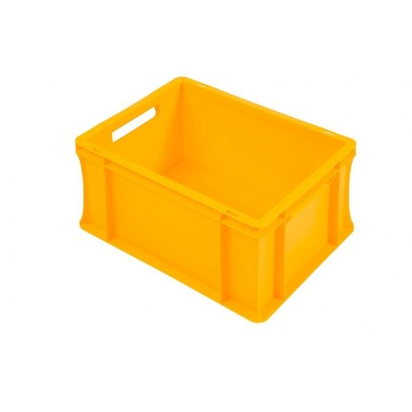 Bac norme Europe - 400 x 300 x 220 mm - Jaune - Polypropylène avec poignées ouvertes_0