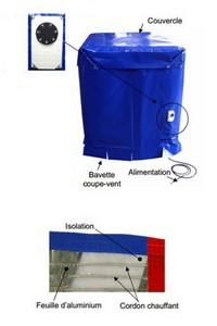 Bâche chauffante pour IBC 1 000 litres - thermostat réglable - utilisable en extérieur_0