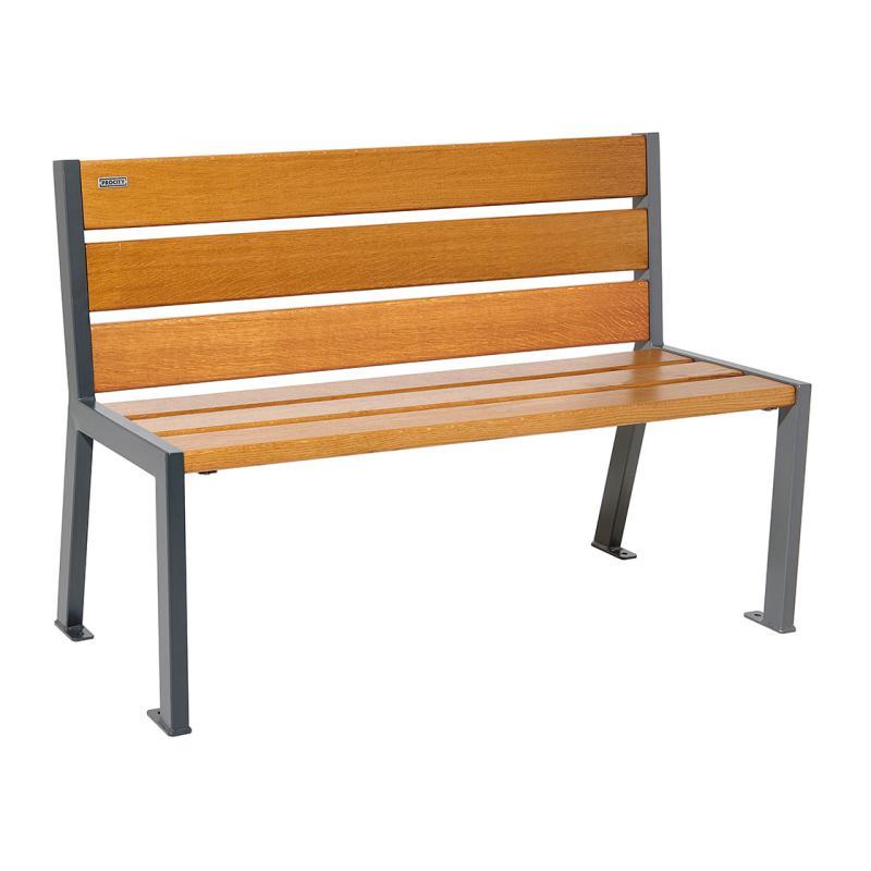 Banc bois et acier Silaos® 6 lames - Ref : 209601.Gpro.Chec - Design tendance 2021 - Longueurs au choix_0