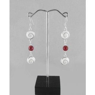 BOUCLES D'OREILLES OEIL DE SAINTE LUCIE PERLES ET ARGENT 92.5