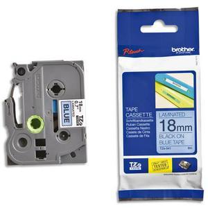 Brother ruban pour ptouch laminé noir/bleu 18mmx8m tze541_0