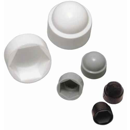 CACHE-ÉCROUS PLASTIQUE BLANC HEXAGONAUX - DIAMÈTRE 6 MM - 100 PIÈCES - DIN 985 GOETTGENS SA