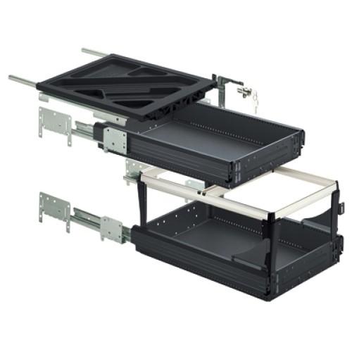 CAISSON À TIROIRS ET DOSSIERS SUSPENDUS - SORTIE TOTALE - 730 MM - SYSTEMA HETTICH