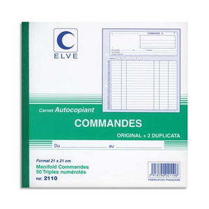 CARNET COMMANDE 50 TRIPLI 210 X 210 MM