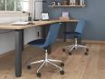 Chaise pivotante sur roulettes BOW avec assise tapissée - Deskissimo_0