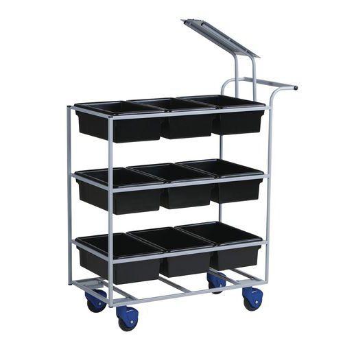 CHARIOT POUR COMMANDE/COURRIER AVEC BAC NOIR - MATADOR