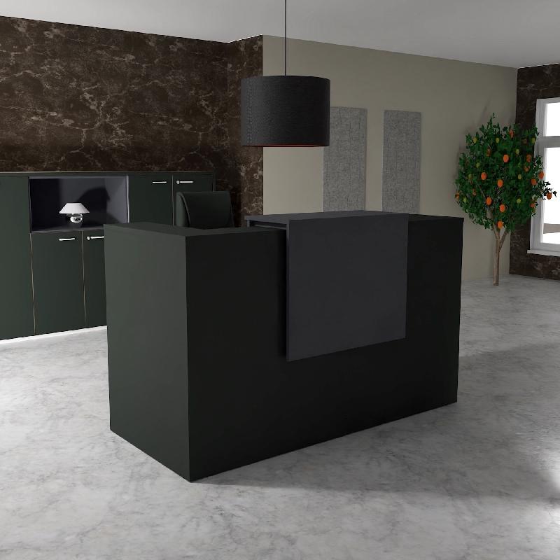 Comptoir d'accueil Delta First avec réhausse - Mobel Linea. - 184, Noir, Anthracite_0