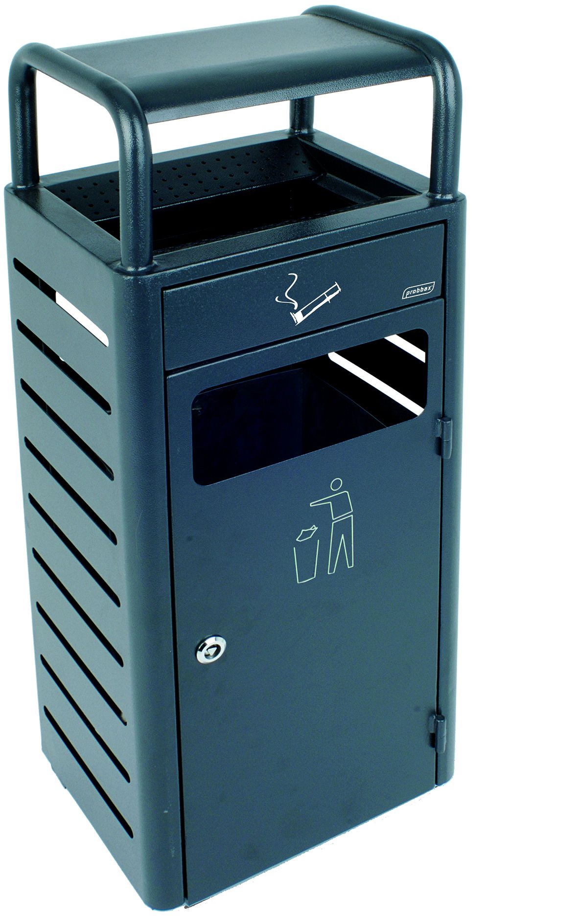 Conteneur cendrier Probbax® 20L - Capacité cendrier 2.3L - Anthracite - Acier galvanisé_0