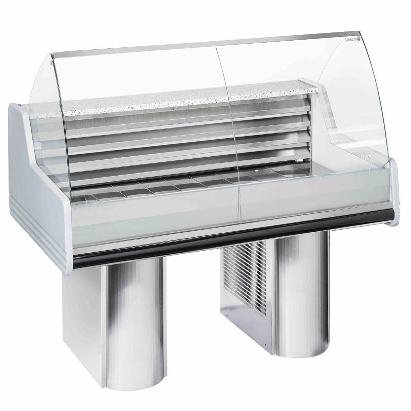 Coolhead Comptoir réfrigéré poissons et mollusques, plan granit, intérieur inox AISI 316, -1°C/+5°C, 200×120×118 cm, Cool Head WFH200 - 2461_0