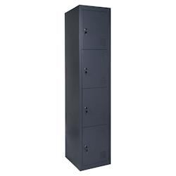 Décoshop26 - Casier armoire de rangement 4 compartiments verrouillables 180 x 38 x 45 cm acier anthracite 04_0007263 - 3000262031436_0