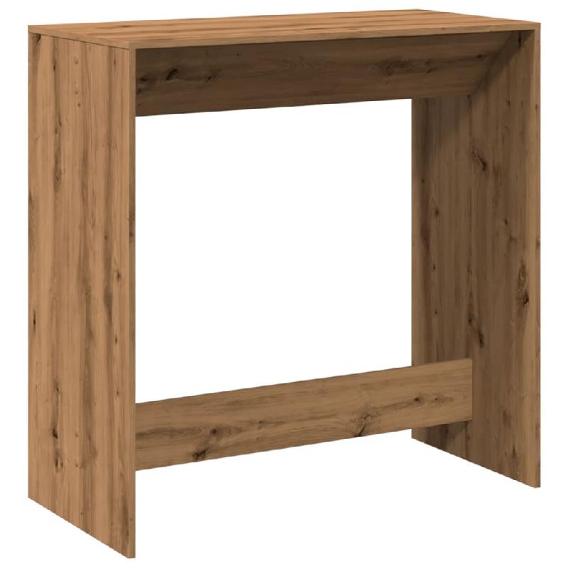 Décoshop26 - Table de bar rectangulaire design naturel – finition chêne artisanal – 102 × 50 × 103,5 cm DEC036424 - 3000261214885_0