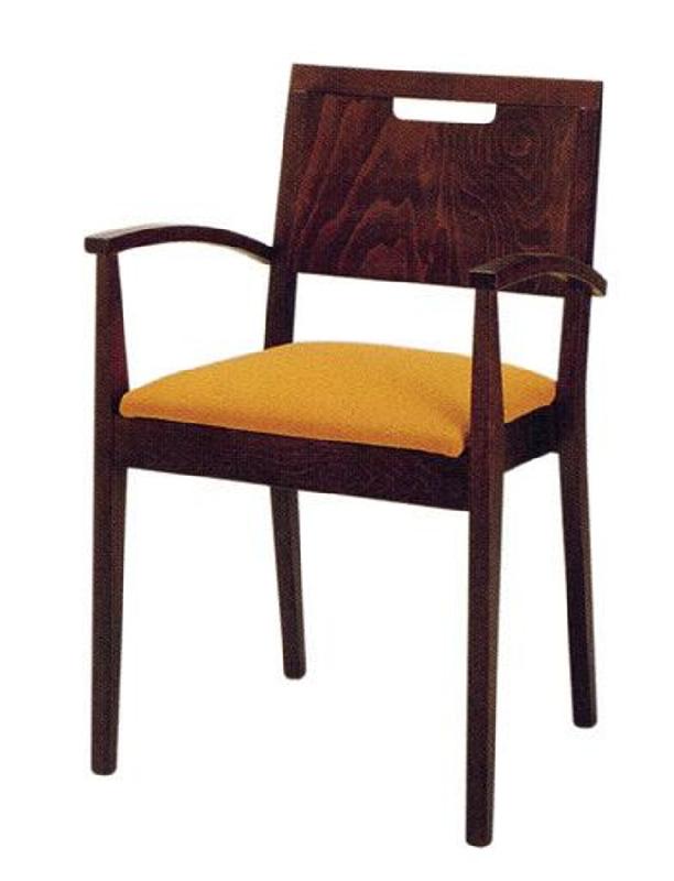 Fauteuil Nikita - assise rembourrée - dos en bois_0