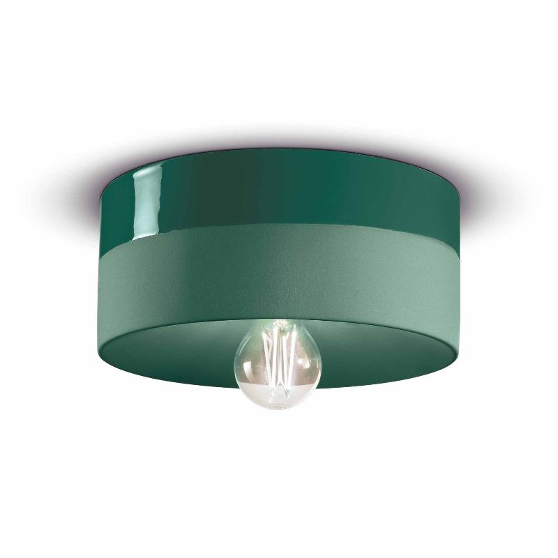 FERROLUCE PLAFONNIER PI CÉRAMIQUE BRILLANT/MAT Ø 25 CM VERT