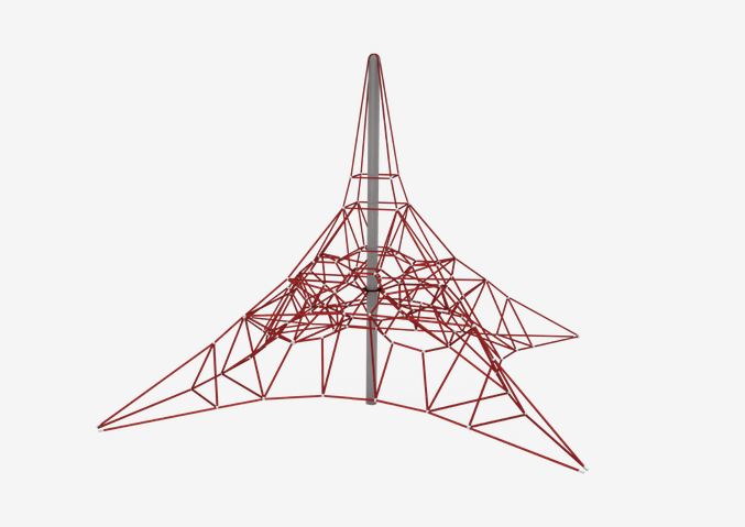 Filet tridimensionnel Spider-Net 6 JR06 - structure en métal et corde anti-vandalisme_0