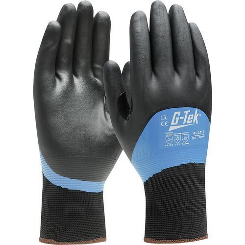 GANTS DE MANUTENTION TRICOTÉS SANS COUTURE ANTI-FROID ENDUCTION NITRILE - 8