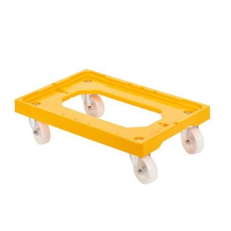 GILAC Socle rouleur acier  4 roues pivotantes - Jaune - 3701666000959_0