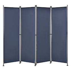 Helloshop26 - Brise-vue à 4 panneaux polyester 215 x 170 cm bleu foncé 03_0006551 - 3001801147762_0
