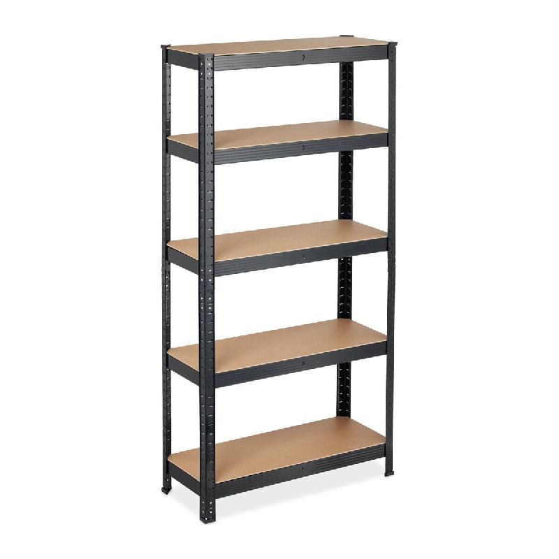 Helloshop26 - Étagère à charge lourde modulable garage stockage 150 x 75 x 30 cm en acier noir 13_0010038 - noir Bois manufacturé 3000245012735_0