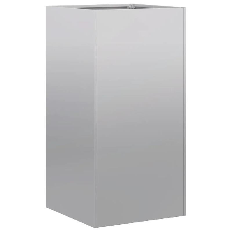 Helloshop26 - Jardinière élégante style moderne jardin terrasse 40 x 40 x 80 cm en acier galvanisé gris 02_0051496 - gris acier 3000236942799_0