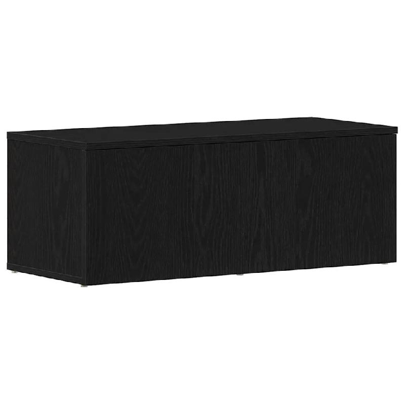 Helloshop26 - Meuble TV bas avec tiroir design moderne 80 x 34 x 30 cm en bois d'ingénierie chêne noir 02_0051867 - noir Bois manufacturé 300023713_0