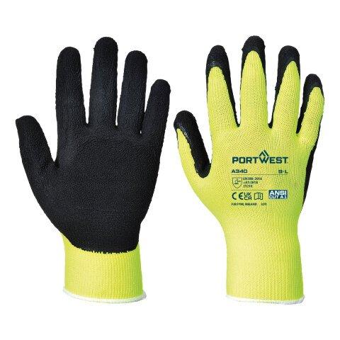LOT DE 24 - PORTWEST A340 GANT GRIP HIVIS - LATEX JAUNE - TAILLE XL - LA PAIRE