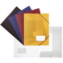 LOT DE 5 - CHEMISE À ÉLASTIQUES, A4, PP, ROUGE